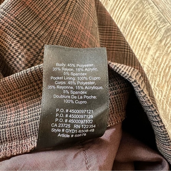 Aritzia- Babaton Conan Pant Deep Brown and Pink Plaid  (Size:4) - Picture 11 of 12